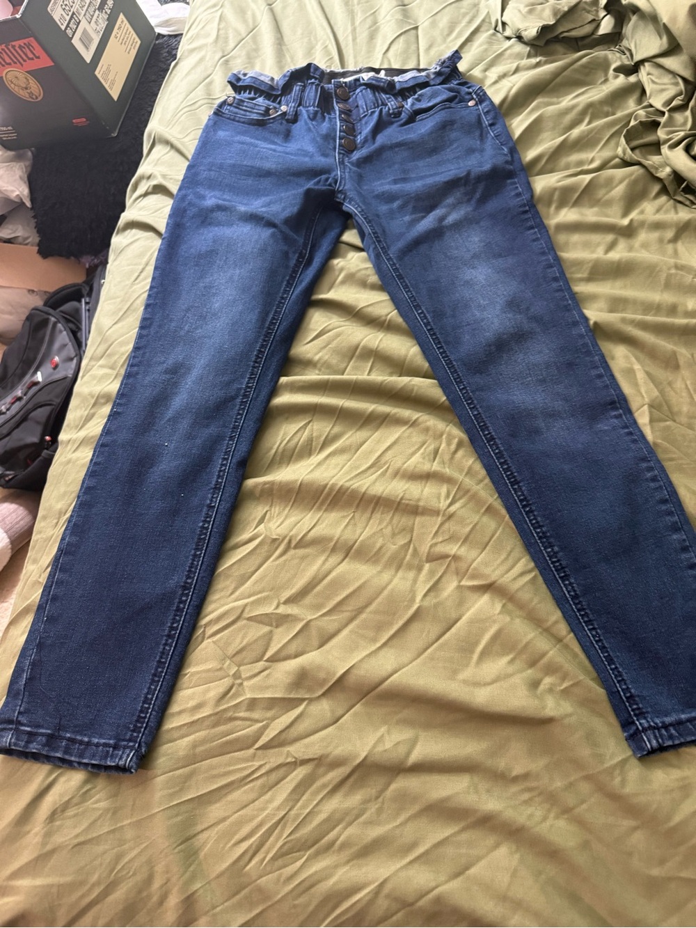 Juniors Slim Straight Dark Blue Jeans
